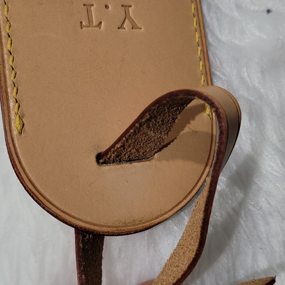 🤩 Louis Vuitton Name Tag Tan Leather  with Initials - Picture 8 of 16